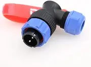 DRRI Weipu SP21 2-Pin Right Angle Waterproof Aviation Circular Connector 12V DC 30A Plug for BLUETTI AC200MAX Portable Power Station