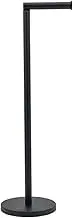 Free Standing Toilet Paper Holder, Vertical Reserve to Store Four Spare Rolls, Foldable Dispenser, Stainless Steel, Black