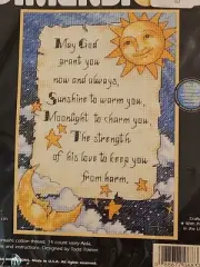 CELESTIAL PRAYER Dimensions Moon Sun Stars Cross Stitch Kit 6837 Sealed