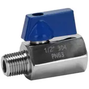 Ball Valve 1/2 inch 304 Stainless Steel Mini Ball Valve Female and Male NPT Great for Shower Flow C Silver blue