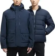 [YGREYG] Mens Rain Jacket Waterproof with Hooded Hiking Coat Lightweight Windbreaker