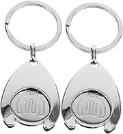 1set Metal Shopping Trolley Tokens Key Rings Lightweight Trolley Removers for Grocery Carts Practical Keychain Accessories for Everyday Use for Shopping and Daily Essentials 2pcs