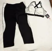 NEW Victorias Secret Women’s VSX Sport Bra 38C Knockout Capri Large Matching Set