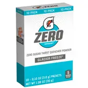 Glacier Freeze Gatorade Zero Sports Drink Powder Sugar Free 10 Servings