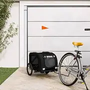 Pet Bike Trailer Black Oxford Fabric and Iron,Pet Pushchairs & Strollers 9.05KG-93884