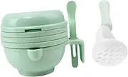 Mobestech Manual Food Grinder Set Feeding Tool Suction Bowl Lids Multi-Function Food Mill Kit for Months