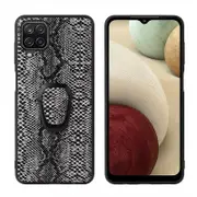 PU Leather Coated TPU Design Ring-Shape KickDesign Phone Cover Shell for Samsung Galaxy A12 - Snake