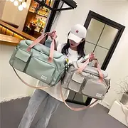 Weekender Bag Travel Duffel Bag with Shoe Compartment, Gym Bag with Wet Dry Separation for Women Men, Large Capacity Shoulder Overnight Bag with Multi Pockets