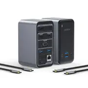 15 in 1 USB-C Super Docking Station Hub 4K HDMI Video Output 1000Mbps 4 Displays