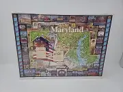 White Mountain Puzzles Vtg 1995 "HISTORIC MARYLAND" State Map 1000 Pieces New