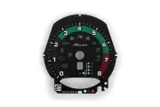 Porsche Macan Tachometer Dial Gauge Face Black w Retro Style Ring Heritage Edit.