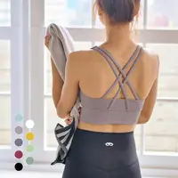 在飛比找momo購物網優惠-【Sexy in Shape】交叉美背運動內衣 #A0202