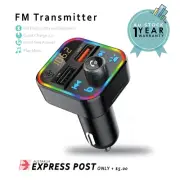 FM Transmitter Wireless Bluetooth RGB LED MP3 Player HandFree QC USB Car Charger