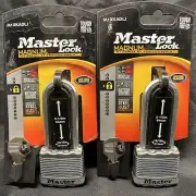 2 Pack Magnum HEAVY DUTY Stainless Padlock 2-1/2" Shackle M1XKADLJ Master Lock