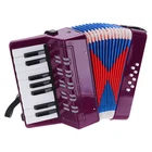 Accordion, 17 Keys 8 Bass Button Accordion Toy Mini Musical Instrument Purple