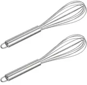 2-Pack 30CM Stainless Steel Whisk Cooking Baking Utensil Mixer Thicken Wire Egg