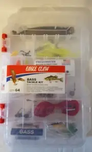 Eagle Claw - TX Bass1 - 64 Piece - Bass Tackle Fishing Kit - New