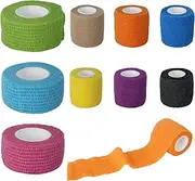 Self-Adhesive Bandages, First aid Tape for Dogs' Legs, Paws, Wounds, Horses, Cats, Birds, Animals, 9 Veterinary Bandages for pet Dogs and Horses, Wrist sprains and Swelling (Multiple Colors)