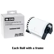 4" x 100" DK-2243 DK2243 Continuous Label W/Frame for Brother QL-1050 QL-1050N