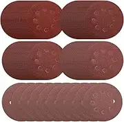 Sanding Sheet Set,100 PCS Ø 125mm 60/80/120/180/240 Grit Sandpaper with 8 Holes,Dustless Hook and Loop Sanding Discs Pads Accessories for Random Orbital Sanders