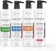 Brscience Fuzionfrizz Curl Styler Kit - Control & Long-Lasting Definition for Curly Hair - Anti-frizz - Shampoo, Conditioner, Styling Gelatine and Combing Cream - Types - 4A, 4B, 4C - 4x500ml
