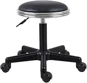 Saddle Stool with Wheels,Adjustable Hydraulic Lift Chair,PU Leather Swivel Stool,for Hairdressing Clinic and Home Office,Bearing Weight 440lbs