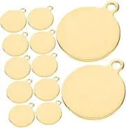 Baluue 20Pcs Golden Round Blank Bezel Pendant Trays Stainless Steel Base for DIY Jewelry Making for Cabochon Settings and Craft Projects Stylish Simplicity and Easy