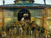 Belvoir kennel foxhounds fox hunting james munning ceramic tile mural backsplash