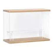Clear Acrylic Display Case with LED Light 1 Tier Dustproof Showcase Boxes Stand