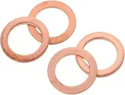 4pcs Oil Pipe Sealing Gasket Drain Plug Gasket Aluminum Flat Washers Bonded Seal Washer Crush Washer Oil Drain Plug Drain Plug Crush Gasket Lock Washers Copper Light Brown