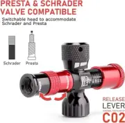KONG PRE-Set Pressure CO2 Inflator Kits for Bike Tires Presta and Schrader Valve