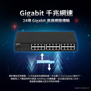 EDIMAX 訊舟 GS-1024 24埠Gigabit網路交換器 【現貨】