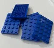 LEGO Parts - Blue Plate 4 x 6, 3032, QTY 5