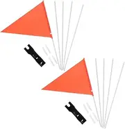 VICASKY Cycling Safety Flag 2 Sets Bike Flag Pole Weatherproof Material Easy to Attach Remove for Bike Accessories