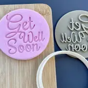 Get Well Soon Stamp & Cutter Fondant Embosser Cookie Large 7.2cm