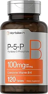 Horbaach P5P Activated Vitamin B6 100 mg 120 Tablets | Vegetarian, Non-GMO, Gluten Free | Pyridoxal-5-Phosphate | Coenzymed Vitamin B6