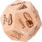 HONMEET Food Decision Dice Portable Meal Ideas Dice Wooden Meal Selector for Choices Present for Friends and Family Practical Dining Decision Helper