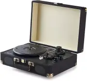 NEW! Amazon Turntable Record Player Built in Speakers Bluetooth Suitcase Black