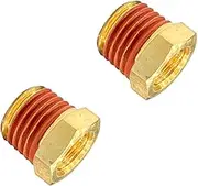 LIONMAX 1/8" BSP Female to 1/4" NPT Male Adaptor, Brass Bushing Fitting Conversion Connector, for Airbrush Compressor and Airbrush Hose, Corrosion Resistance, 2 PCS
