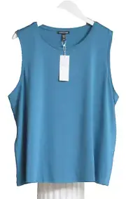 Eileen Fisher Crew Neck Short Shell Tank Top Tencel/Elastane 2X Cascade NWT $98