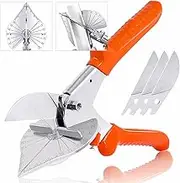 Askan Upgraded Multi Angle Miter Shear Cutter Cuts 45 to 135 Degree Miter Snips Cutting Tool for Small Miter Jobs and DIY Projects with 5 Replacement Blades and Spanner