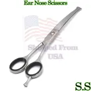 New Ball Ear Hair Nose & Mustache Scissors Silver Curved 7'' BTS-408