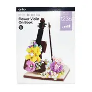 1236 Pieces Mini Blocks Flower Series: Flower Violin on Book