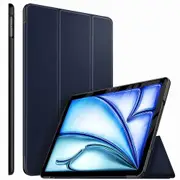 For Apple iPad Air 11 2024 11 inch Folio Leather Smart Magnetic Flip Stand Case Cover (Navy Blue)