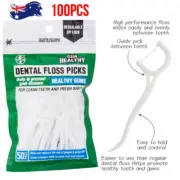 100PCS 1st Care Resealable Dental Floss Picks 50 packs Zip Lock Bag NEW