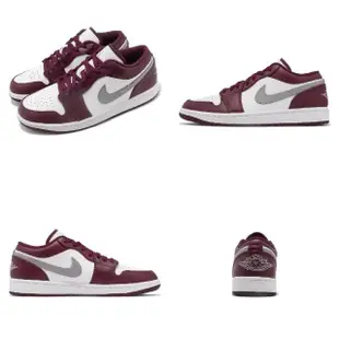 【NIKE 耐吉】Air Jordan 1 Low 男鞋 酒紅 灰 經典 AJ1 低筒 Bordeaux(553558-615)