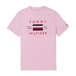 TOMMY 熱銷刺繡大LOGO圖案短袖T恤-粉色