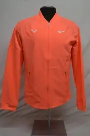 NEW Men's Nike Dri-Fit Rafa Nadal Tennis Jacket Bright Mango DV2885-854 Size MED