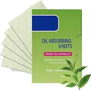 Face Oil Blotting Paper, 1 Pack Oil Absorbing Sheets for Face (100 Sheets), Oily Control Skin Paper, Portable Oil Wipes for All Skin, 5 Scents Oily Control Film for Cheek Forehead Chin (Green)