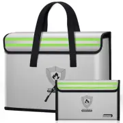 Fireproof Document Box (16"x 12" x 5") Silicone Coated with Shoulder Strap an...